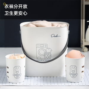 Ouk Laundry <b>Basket</b> <b>Large</b> Capacity Rectangular Portable Clothes Storage <b>Basket</b> For 3-5 Person Household - Product Image 3