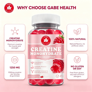 OEM PrivateLabel Creatine Monohydrate Gummies High Absorption Raspberry 60 Countfor Muscle Strength Endurance Custom - Product Image 3