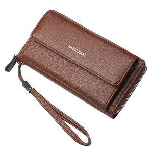 <span class=keywords><strong>Portafoglio</strong></span> da <span class=keywords><strong>uomo</strong></span> fatto a mano in pelle naturale marrone con chiusura a cerniera porta carte rettangolare di qualità con decorazione a lettere - Product Image 3