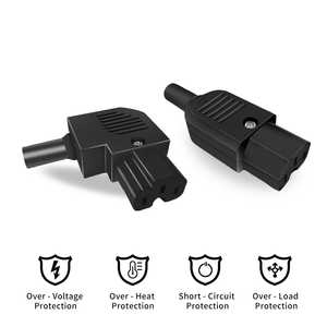 Conector de Corriente CA <span class=keywords><strong>LANZ</strong></span> IEC 60320 C13 C14 C15 C19 C20, Macho y Hembra, Negro, 10A 250V, Estándar Estadounidense - Product Image 3