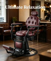 Fauteuil de Barbier Ergonomique Moderne en Métal Inclinable avec Appui-tête, Design Unisexe pour Salons et Espaces de Loisirs, Emballage pour Envoi Postal