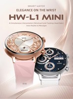 Montre connectée pour femmes HW-L1 MINI avec écran rond de 1,26 pouce, deux bracelets, suivi sportif et fitness, prise en charge de la traduction IA ChatGPT