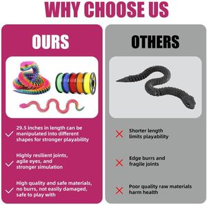 Serpiente de Plástico Impresa en <span class=keywords><strong>3D</strong></span> de 30 Pulgadas, Articulada y Móvil, Juguete Educativo para Niños y Coleccionistas, Decoración para el Hogar/Oficina (Arcoíris) - Product Image 5