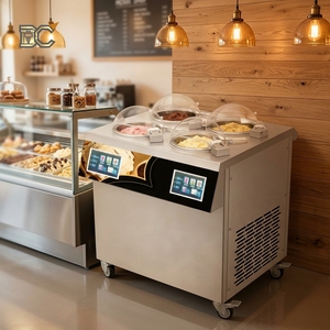 Machine à glace italienne verticale 4/6/8 cylindres, sorbetière commerciale, refroidie par air, avec agitateur supérieur, pour glace dure - Product Image 1