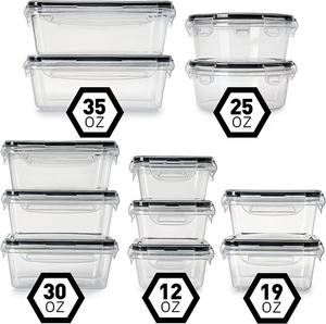 Kotak makan siang dapur ramah lingkungan, Set wadah penyimpanan makanan dapur 12 Pak plastik bebas Bpa - Product Image 3