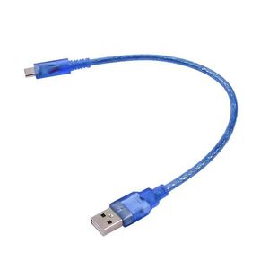 <b>Usb</b> To Type C Data <b>Cable</b> 30Cm Fast <b>Charging</b> Transparent Blue Full Copper Core High Quality Pvc Sheath - Product Image 5