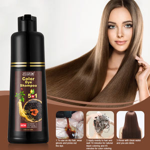 Shampoo colorant pour cheveux au ginseng en gros, OEM, 250 ml, teinture capillaire noire permanente, shampooing pour usage domestique, sans ammoniaque - Product Image 4