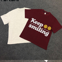 T-shirts décontractés pour hommes en coton biologique 100% coton tricoté, grande taille, manches courtes, impression numérique personnalisée du logo, 230 g/m²