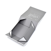 Boîte cadeau en carton noir rigide pliable avec fermeture magnétique, emballage personnalisé de luxe avec logo, matériaux recyclés