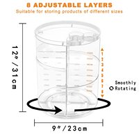 Organisateur cosmétique moderne transparent moulé par injection, rotatif à 360 degrés, pour bureau, commode, rangement pour rouges à lèvres et produits de soin