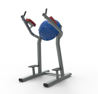 Appareil Commercial d'Entraînement des Abdos Réglable avec Support Genoux et Bras Rembourré, Cadre Métallique pour Musculation et Renforcement Corporel