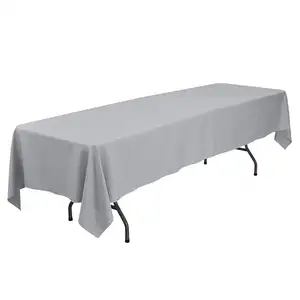 Rechteckige Tischdecke Tischdecke aus massivem Polyester für Hochzeits bankett, silberne Tischdecke 60x102 Zoll