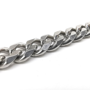 Collier punk en acier inoxydable 304 à six côtés biseautés, couleur argentée, haute résistance à la décoloration, chaîne de pull unisexe, bijoux - Product Image 2