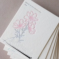 Cartes de visite en papier coton typographié, cartes postales, cartes de vœux pour fleuristes, estampage à chaud doré, gaufrage UV, impression en relief