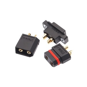 Conector Macho Impermeable Amass XT60EW-M, Conector Negro de Alta Corriente de 35A con Orificio para Tornillo Dorado para un Montaje Seguro de 3.5mm - Product Image 3