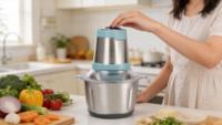 Elektrischer Küchen-Gemüsezerkleinerer Fufu-Maker mit 1,5L Edelstahlschüssel, Reinkupfermotor, 350W, CE-Zertifiziert für den Haushalt
