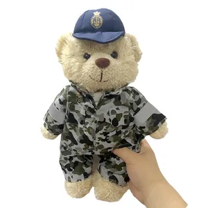 Hoge Kwaliteit 33Cm Australische Marine Camouflage Teddybeer Soldaat Gevulde Knuffel Kinderen Speelgoed Collectie Gift