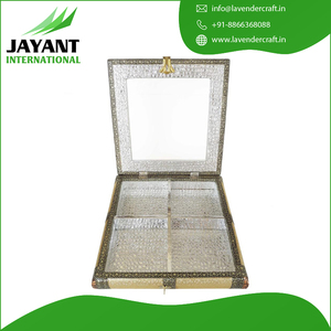 Boîte cadeau de mariage en cuir artificiel, fenêtre en verre fabriquée à la main, parfait pour un cadeau - Product Image 4