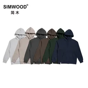Simwood moletons de lã masculinos 6 cores, quente, pulôveres com capuz, casual, solto, de tamanho grande, com bolso, 2022