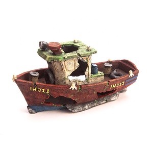 Atacado Aquarium <span class=keywords><strong>Decor</strong></span> acessórios Resina Caverna Pirata Navio Afundado Para Fish Tank - Product Image 6