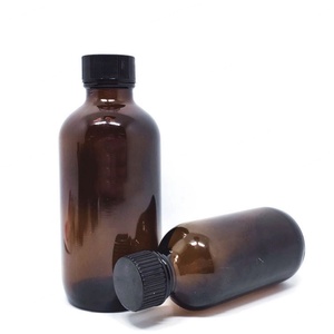 0.5oz 1oz 2oz 4oz 8oz 16oz <b>Empty</b> Custom boston Round Light Purple Glass Cosmetic Lotion Shampoo <b>Bottle</b> with Black Pump Caps - Product Image 6