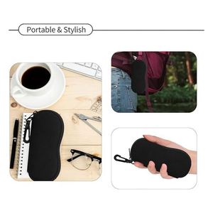 Étui à lunettes avec fermeture éclair, imprimé dessin au fusain de voyage amusant, étui étanche pour lunettes, pochette portable en néoprène pour lunettes de soleil - Product Image 6