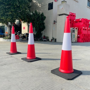 Cône de signalisation routière Shunlu A042 en PVC, rouge et noir, réfléchissant prismatique haute intensité, 6 kg, 1000 mm, sans alimentation électrique, pour la sécurité routière - Product Image 3
