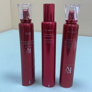 Metallic <b>Red</b> Cosmetic Squeeze Tube with Custom Acrylic Applicator Cap - Product Image 6