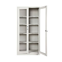 Archivador de Acero de Cuatro Niveles con Puerta de Vidrio para Gestión de Documentos en Oficinas, Archivos, Centros Médicos y Laboratorios