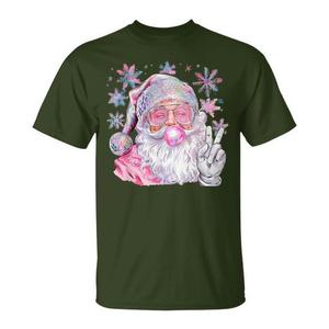 Camiseta Disco Santa Bubblegum Snow Christmas para mujeres y niñas, regalo navideño - Product Image 1