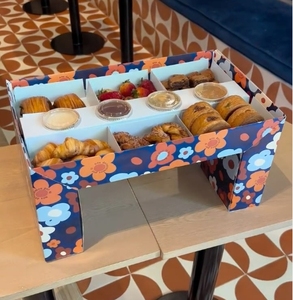 Tùy chỉnh da sóng Takeaway thịt nướng dã ngoại hộp trái cây Biscuit Snack Platter hộp cửa sổ Dã Ngoại hộp - Product Image 1