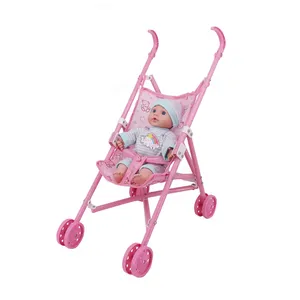 厂家好产品直供12英寸乙烯基塑料婴儿带娃娃车女孩