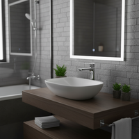 Robinet de lavabo de salle de bain à col haut en chrome, mitigeur d'eau chaude et froide à poignée unique Vaguel