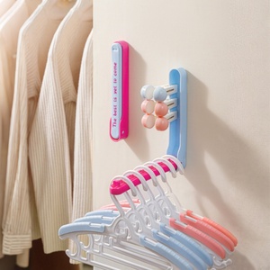 Organizador de ropa de plástico, estante de almacenamiento para colgar en la pared, soporte plegable para colgar, accesorios para el hogar que ahorran espacio, 2 uds. - Product Image 5