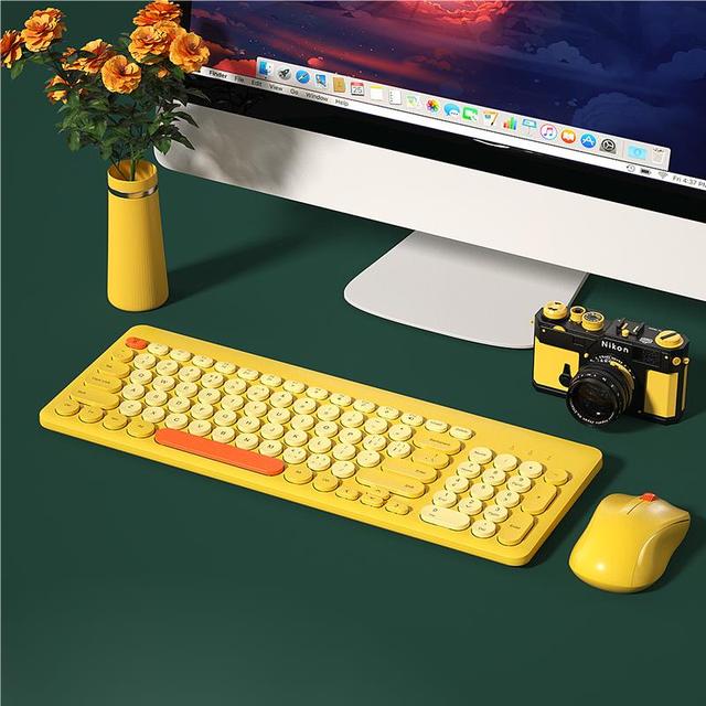 BOW Wholesale Products Office Ergonomic 2.4G Wireless Mini Gaming Keyboard Mouse Combos with a USB Receiver