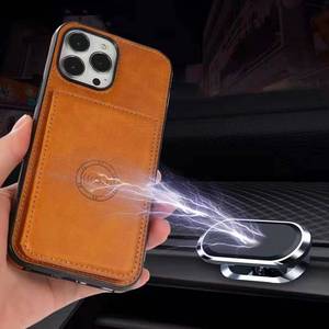 Nouveau Fente Pour Carte De Voiture Support Magnétique Premium En <span class=keywords><strong>Cuir</strong></span> PU Protection Complète du Corps pour <span class=keywords><strong>iPhone</strong></span> <span class=keywords><strong>11</strong></span> 12 13 14 15 16 Plus Pro Max Cas - Product Image 5