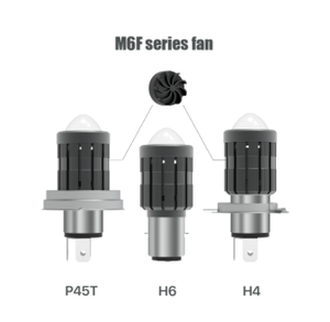 M6F Series H4 Moto Front LED Headlight 3000LM 15W 6000K Aluminum H6 BA20D P45T <b>Fan</b> Cooling Wholesale Direct Sales H4 H6 BA20D P4 - Product Image 3
