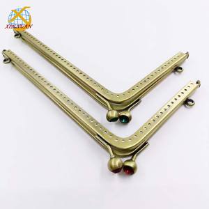 Costura en forma de L DIY hecho a mano metal Kiss Lock clip monedero marco hardware bolsa accesorios latón monedero marco - Product Image 2