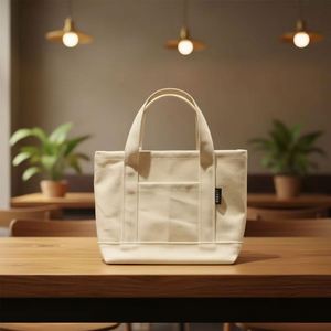 กระเป๋าผ้าแคนวาสขนาดเล็กสไตล์ญี่ปุ่น กระเป๋าถือ กระเป๋าใส่โทรศัพท์มือถือสำหรับสุภาพสตรี ชุดลำลองชายหาด - Product Image 3