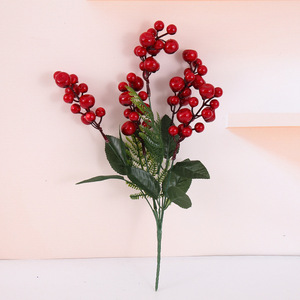 Giáng Sinh Lễ Hội Trang Trí Mặt Hàng Nhân Tạo Vòng Hoa Đồ Trang Trí Trái Cây Màu Đỏ Berry Chi Nhánh Trang Trí Trái Cây Trang Trí OEM ODM - Product Image 2