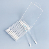 Coton-tiges jetables en PP pour démaquillage, pré-remplis, à tige cassable, robustes, non-déformables, double extrémité pointue pour lèvres et eye-liner