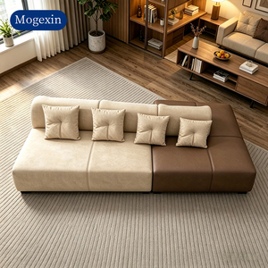 Sofá Modular Moderno de Dos Tonos, Tapizado en Tela, con Cojines para Sala de Estar - Product Image 3