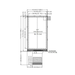 3นิ้วจอ TFT LCD 960x240 ILI8961 RGB 8บิตโมดูล IPS LCD - Product Image 1