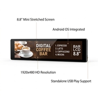Écran LCD publicitaire étiré HD de 8,8 pouces sous Android 11.0 pour affichage de signalisation de pièce et panneau tactile de contrôle d'accès