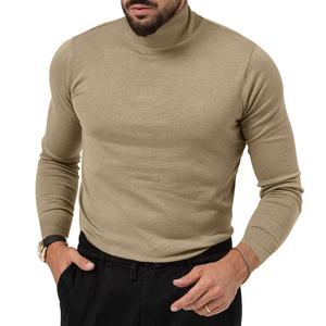 Pull à col roulé en laine pour homme au design moderne, jeune, à manches longues, col haut, épais, tricot d'hiver, anti-rides, approvisionnement ODM - Product Image 4