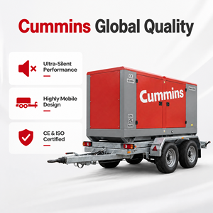 Générateur diesel à moteur Cummins refroidi par eau, démarrage automatique, châssis ouvert, ATS silencieux, triphasé, 6BTAA5.9-G2, 150 kVA, 100 kW - Product Image 1