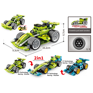 Bán Buôn Xây Dựng Khối Kéo Trở Lại Công Nghệ Xe Thực Tế Racing Xây Dựng Khối Thiết Kid Đồ Chơi Lắp Ráp Đơn Giản - Product Image 4