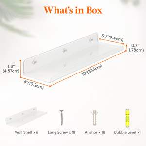 Estantería de Pared Personalizada, Estantes Flotantes de Acrílico Transparente, Organizador para Dormitorio, Baño, Cocina, Almacenamiento - Product Image 3