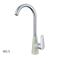 Robinet de cuisine monocommande en plastique ABS avec structure en acier inoxydable, tuyau flexible rotatif, motif jade, mitigeur chaud/froid