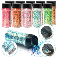 Livraison gratuite depuis l'entrepôt américain, 24 couleurs, 2 oz, mélange de paillettes fines et épaisses qui brillent dans le noir pour les gobelets en résine